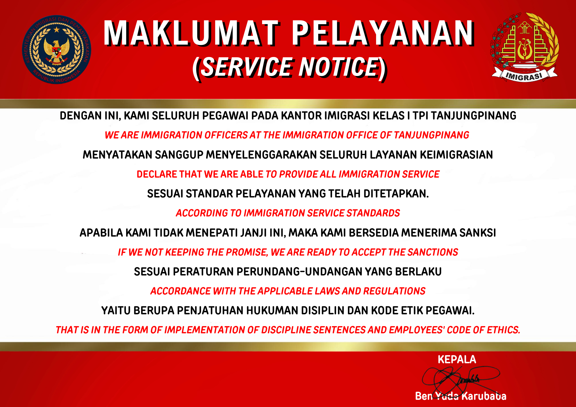 MAKLUMAT PELAYANAN
